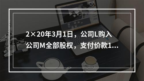 2×20年3月1日，公司L购入公司M全部股权，支付价款160