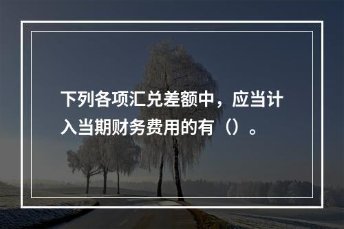 下列各项汇兑差额中，应当计入当期财务费用的有（）。