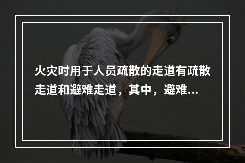 火灾时用于人员疏散的走道有疏散走道和避难走道，其中，避难走道