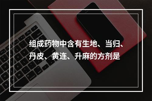 组成药物中含有生地、当归、丹皮、黄连、升麻的方剂是