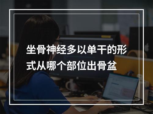 坐骨神经多以单干的形式从哪个部位出骨盆