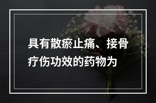 具有散瘀止痛、接骨疗伤功效的药物为