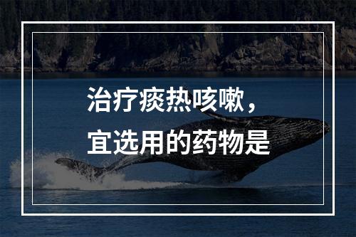 治疗痰热咳嗽，宜选用的药物是