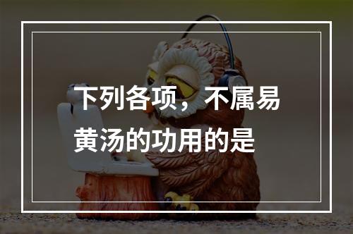 下列各项，不属易黄汤的功用的是