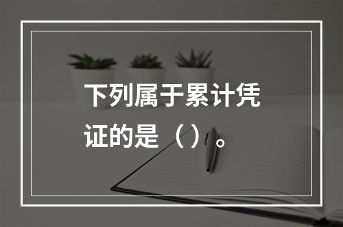 下列属于累计凭证的是（ ）。