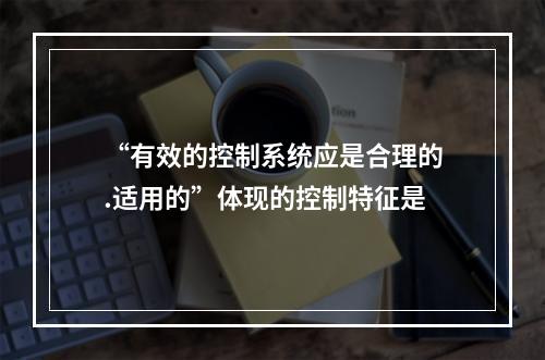 “有效的控制系统应是合理的.适用的”体现的控制特征是