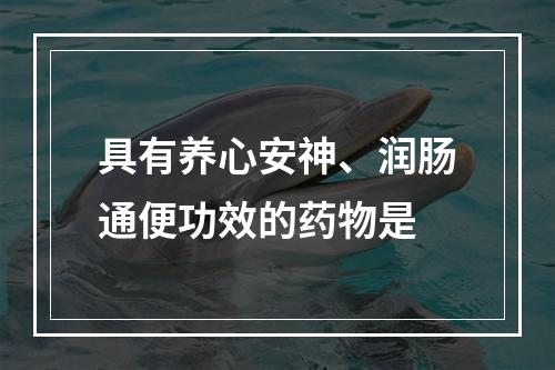 具有养心安神、润肠通便功效的药物是