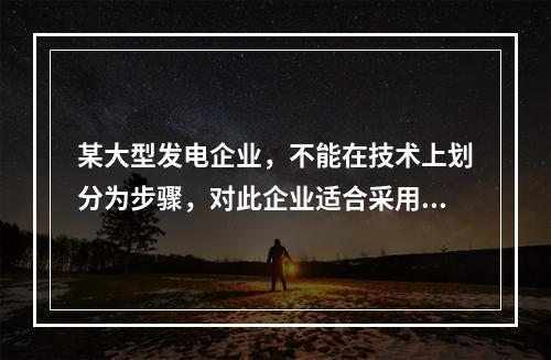 某大型发电企业，不能在技术上划分为步骤，对此企业适合采用的成