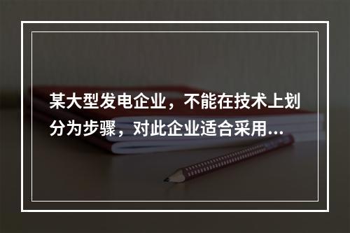 某大型发电企业，不能在技术上划分为步骤，对此企业适合采用的成