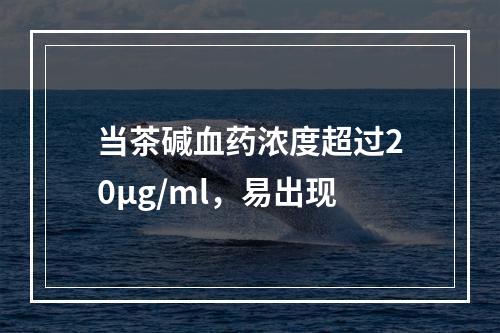 当茶碱血药浓度超过20μg/ml，易出现