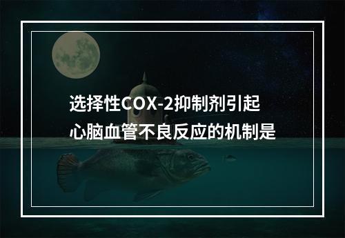 选择性COX-2抑制剂引起心脑血管不良反应的机制是