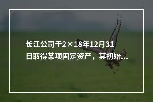 长江公司于2×18年12月31日取得某项固定资产，其初始入账