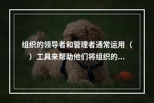 组织的领导者和管理者通常运用（　）工具来帮助他们将组织的整