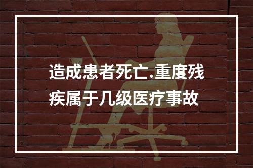 造成患者死亡.重度残疾属于几级医疗事故