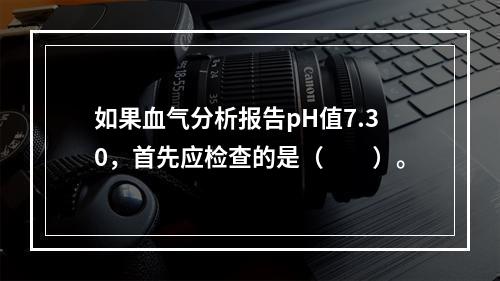 如果血气分析报告pH值7.30，首先应检查的是（　　）。