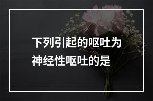 下列引起的呕吐为神经性呕吐的是