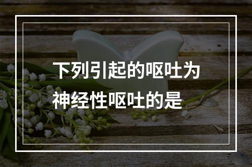 下列引起的呕吐为神经性呕吐的是