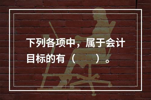 下列各项中，属于会计目标的有（　　）。