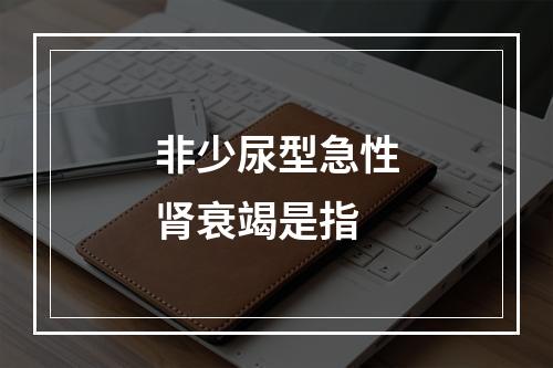 非少尿型急性肾衰竭是指