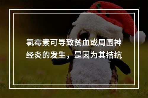 氯霉素可导致贫血或周围神经炎的发生，是因为其拮抗