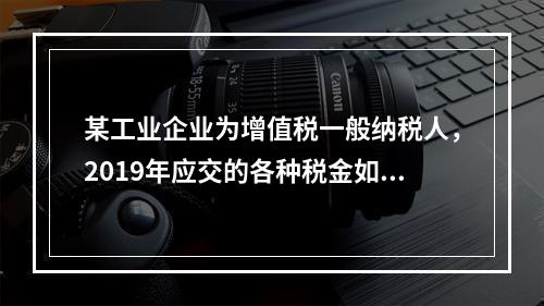 某工业企业为增值税一般纳税人，2019年应交的各种税金如下：