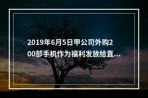 2019年6月5日甲公司外购200部手机作为福利发放给直接从