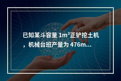 已知某斗容量 1m³正铲挖土机，机械台班产量为 476m³