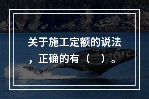 关于施工定额的说法，正确的有（　）。