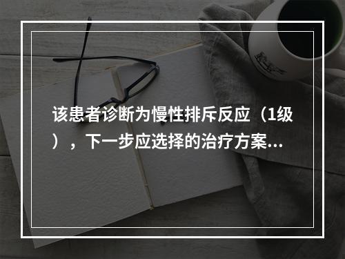 该患者诊断为慢性排斥反应（1级），下一步应选择的治疗方案是（