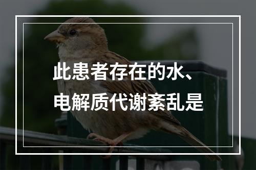 此患者存在的水、电解质代谢紊乱是