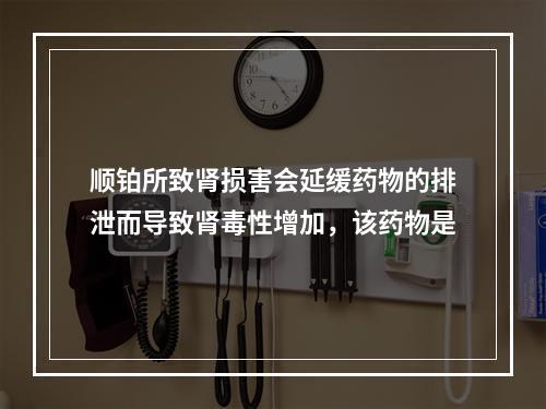 顺铂所致肾损害会延缓药物的排泄而导致肾毒性增加，该药物是