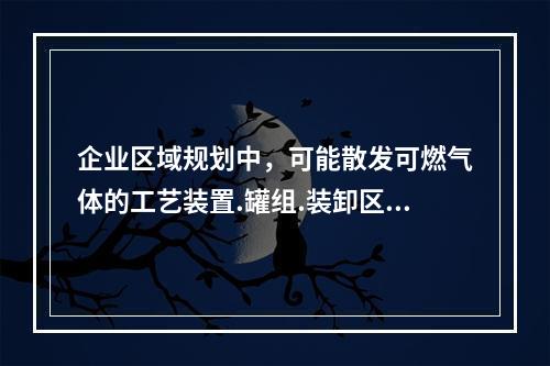 企业区域规划中，可能散发可燃气体的工艺装置.罐组.装卸区或全