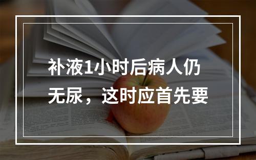 补液1小时后病人仍无尿，这时应首先要