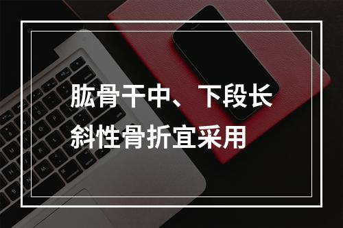 肱骨干中、下段长斜性骨折宜采用