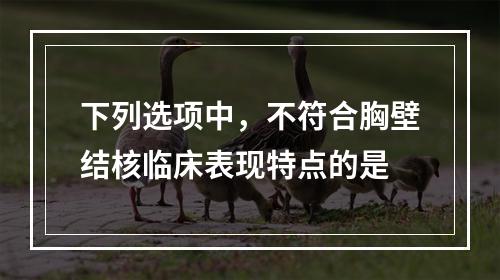 下列选项中，不符合胸壁结核临床表现特点的是