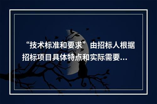 “技术标准和要求”由招标人根据招标项目具体特点和实际需要编制