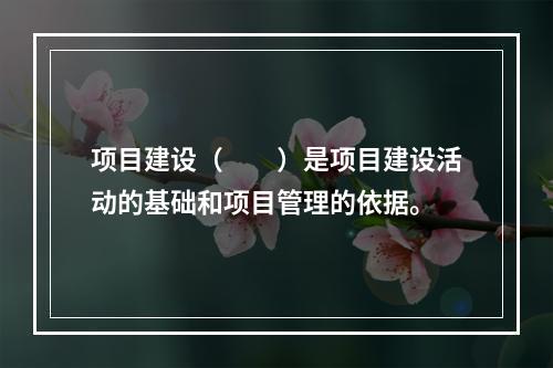 项目建设（　　）是项目建设活动的基础和项目管理的依据。