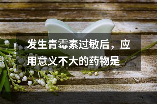 发生青霉素过敏后，应用意义不大的药物是