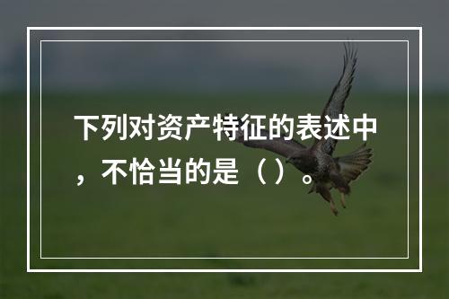 下列对资产特征的表述中，不恰当的是（ ）。