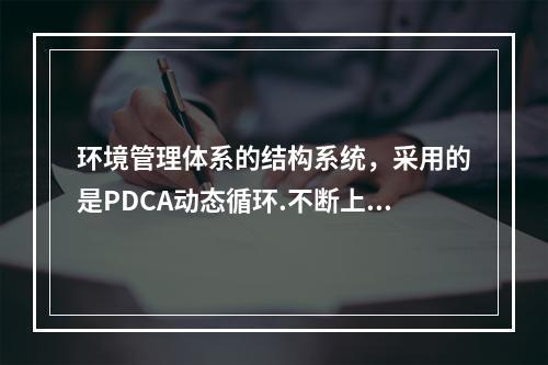 环境管理体系的结构系统，采用的是PDCA动态循环.不断上升的