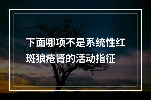 下面哪项不是系统性红斑狼疮肾的活动指征