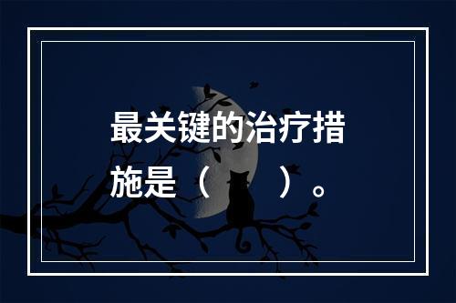 最关键的治疗措施是（　　）。