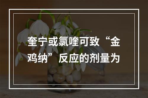 奎宁或氯喹可致“金鸡纳”反应的剂量为