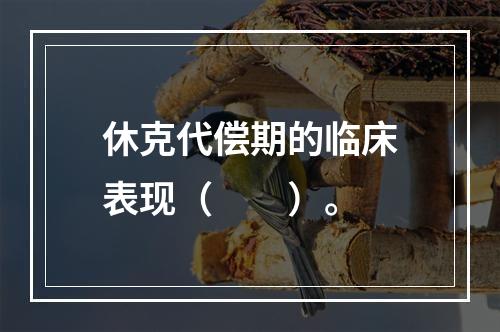 休克代偿期的临床表现（　　）。