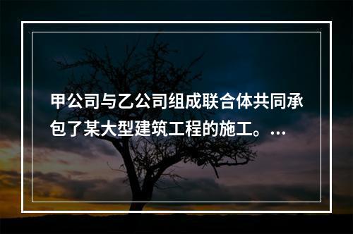 甲公司与乙公司组成联合体共同承包了某大型建筑工程的施工。关于