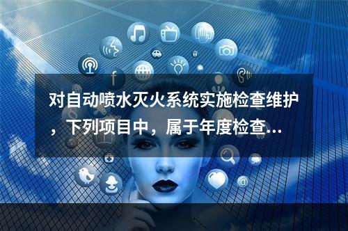 对自动喷水灭火系统实施检查维护，下列项目中，属于年度检查内容