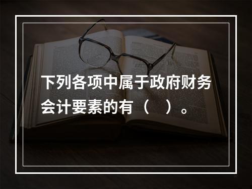 下列各项中属于政府财务会计要素的有（　）。