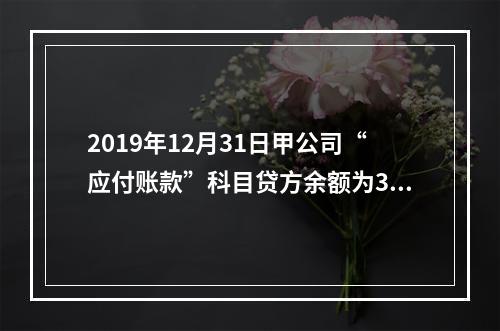 2019年12月31日甲公司“应付账款”科目贷方余额为300