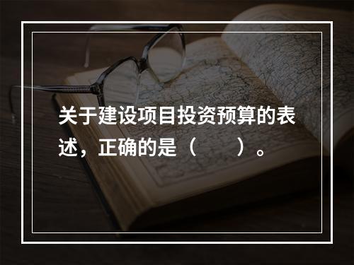 关于建设项目投资预算的表述，正确的是（　　）。