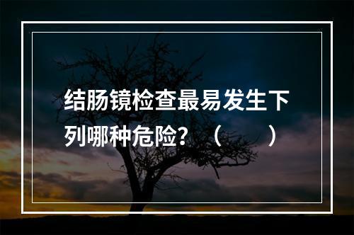 结肠镜检查最易发生下列哪种危险？（　　）